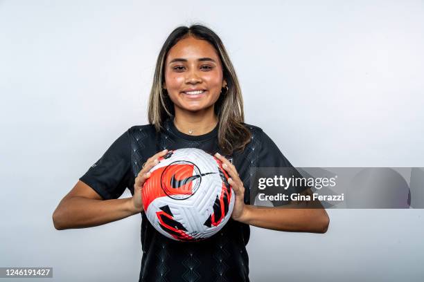 Alyssa Thompson is the new future of Angel City Football Club after being chosen as the teams first round draft pick on January 12, 2023 in Playa...