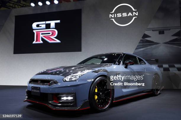 Nissan Motor Co. GT-R Nismo special edition vehicle on display at the Tokyo Auto Salon in Chiba, Japan, on Friday, Jan. 13, 2023. The annual event at...