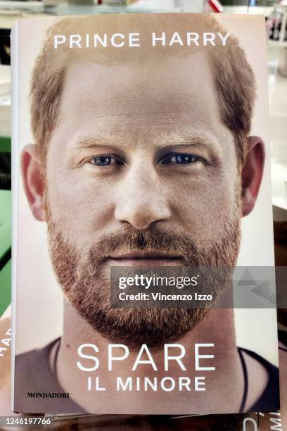 Presentation of the book "Spare - The Minor" written by Prince Henry Charles Albert David better known as Prince Harry, at the Mondadori bookshop in...