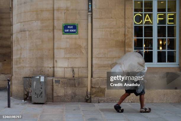 Homeless are struggling with cold weather in Paris, France on January 06, 2023.