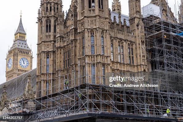 Scaffolding Coming Down On The Palace Of Westminster