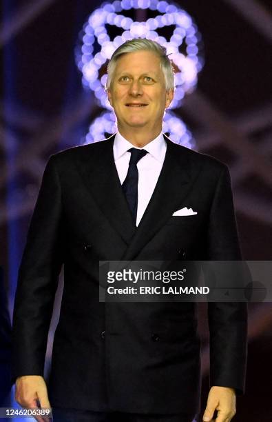 King Philippe of Belgium visits the 100th edition of the Brussels Motor Show in Brussels on January 13, 2023. - Belgium OUT / Belgium OUT