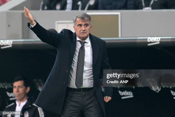 Besiktas JK trainer coach Senol Gunes during the Turkish Super Lig match between Besiktas AS and Kasimpasa AS at Vodafone Park on January 7, 2023 in...