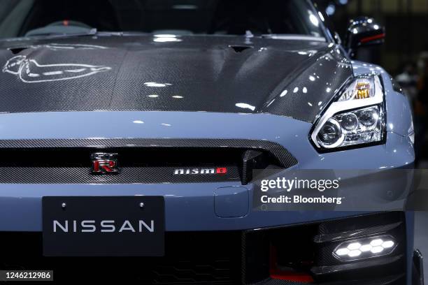 Nissan Motor Co. GT-R Nismo special edition vehicle on display at the Tokyo Auto Salon in Chiba, Japan, on Friday, Jan. 13, 2023. The annual event at...