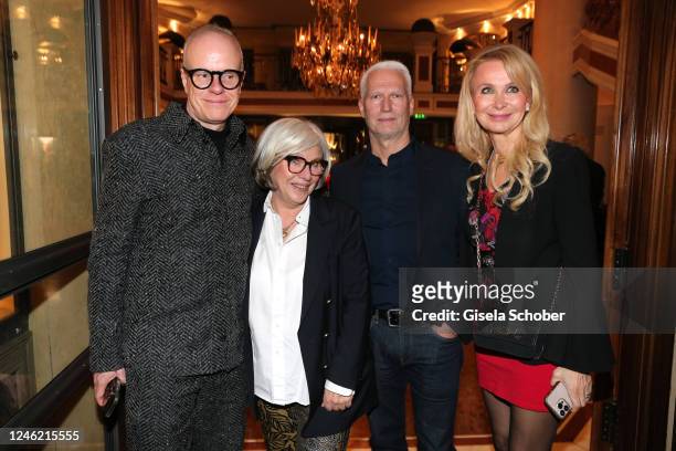 Klaus Ulrich Obrist, Steffi Czerny, Klaus Biesenbach and Dr. Antonella Mei-Pochtler during the DLD Reception at Hotel Bayerischer Hof on January 13,...
