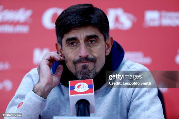 Veljko Paunovic head coach of Chivas speaks after the 2nd round match between Atletico San Luis and Chivas as part of the Torneo Clausura 2023 Liga...