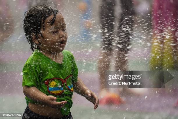 Children play in the water during the National Children's Day event inside children's museum in Bangkok, Thailand, 14 January 2023. Childrens Day is...