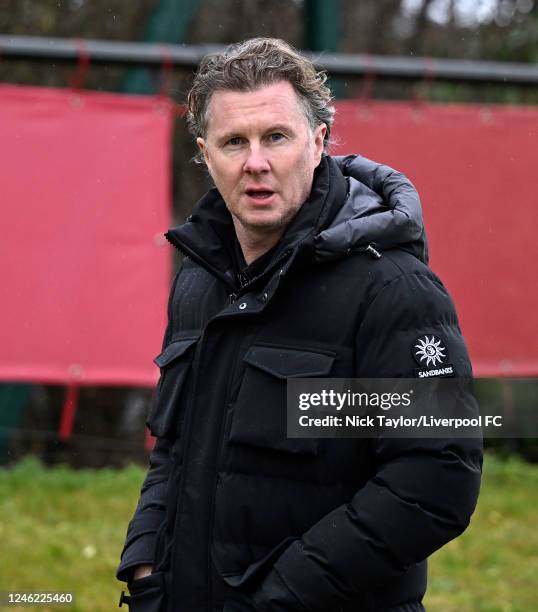 Steve McManaman of Liverpool during the U18 Premier League game at the AXA Training Centre on January 14, 2023 in Kirkby, England.