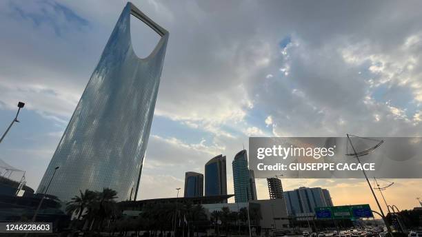 Picture taken on January 14 shows the Kingdom Centre tower in the Saudi capital Riyadh.
