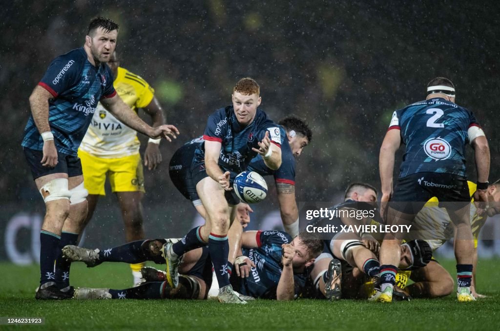 Ulster Rugby Rugby Ruck Ulster's Irish scrum-half Nathan Doak clears the ball out of a ruck ...