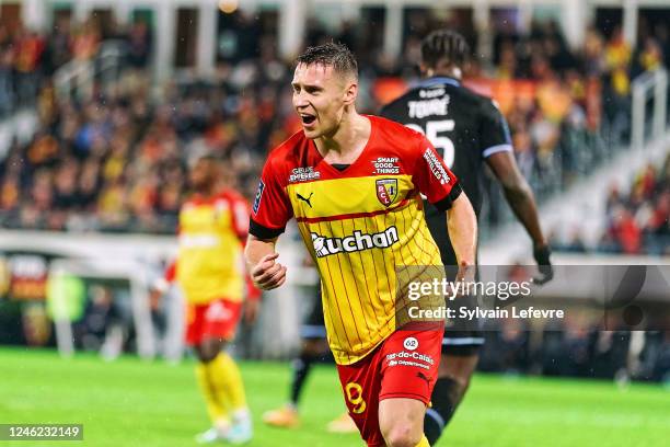 Przemyslaw Adam Frankowski of RC Lens reacts during the Ligue 1 Uber Eats match between Racing Club de Lens and Auxerre at Stade Bollaert-Delelis on...