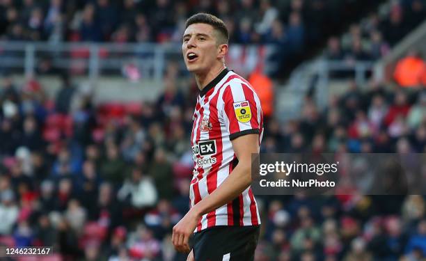 Sunderland's Ross Stewart during the Sky Bet Championship match between Sunderland and Swansea City at the Stadium Of Light, Sunderland on Saturday...