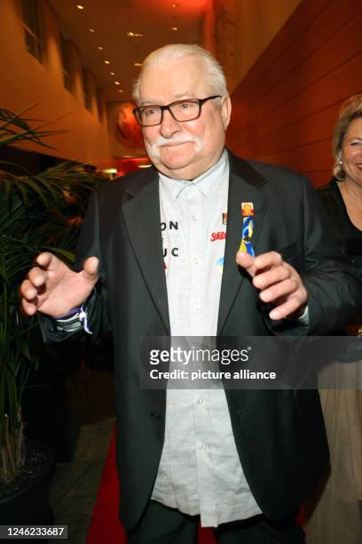 January 2023, Berlin: Lech Walesa, former Polish president and Nobel Peace Prize laureate, attends the Berlin Press Ball at the Grand Hyatt Hotel....