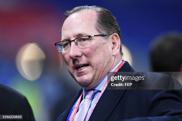 John TEXTOR during the Ligue 1 Uber Eats match between Olympique Lyonnais and Racing Club de Strasbourg at Groupama Stadium on January 14, 2023 in...