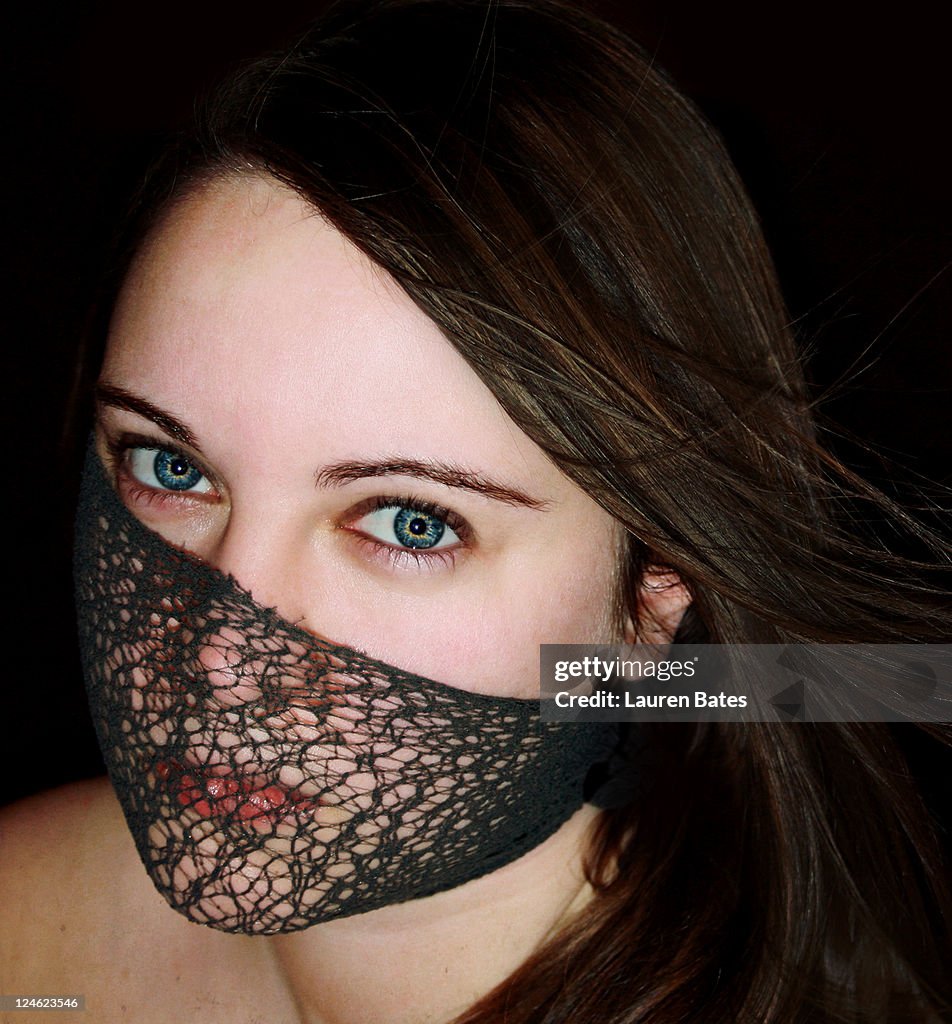 Netted Mask Net Mask On Girls Face High-Res Stock Photo - Getty Images
