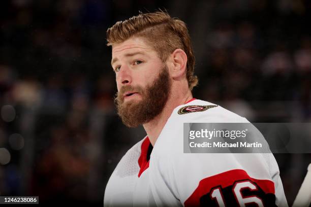 Austin Watson of the Ottawa Senators skates prior to the game against the Colorado Avalanche at Ball Arena on January 14, 2023 in Denver, Colorado.
