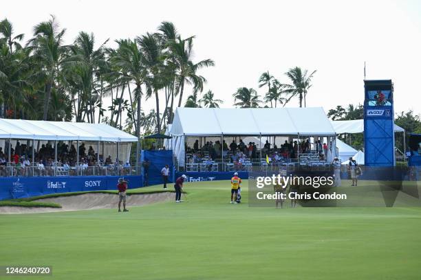 View of the 18th green during the third round of the Sony Open in Hawaii at Waialae Country Club on January 14, 2023 in Honolulu, Hawaii.