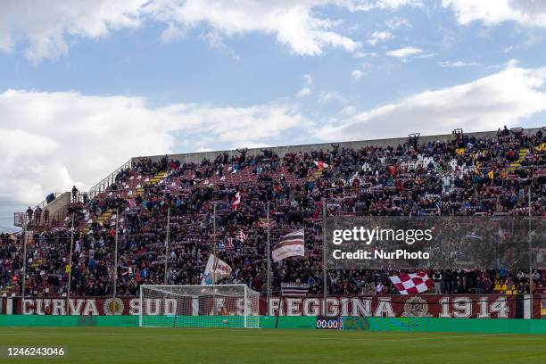 Fans of Reggina during the Italian soccer Serie B match Reggina 1914 vs SPAL on January 14, 2023 at the Oreste Granillo stadium in Reggio Calabria,...