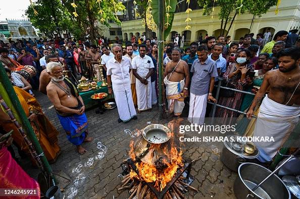 Jainism Rice Ritual Priests cook a rice dish as part of a ritual on the occasion of the ...