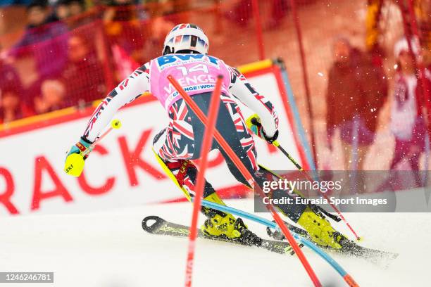 Dave Ryding of Great Britain in action during the Audi FIS Alpine Ski World Cup Mens Slalom at Lauberhorn on January 15, 2023 in Wengen, Switzerland.