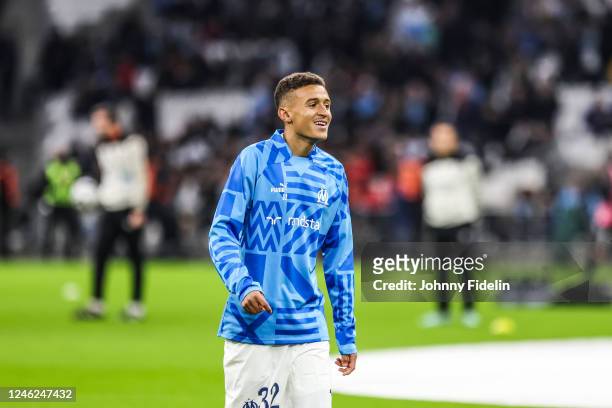 Salim BEN SEGHIR of Marseille before the Ligue 1 Uber Eats match between Olympique de Marseille and Football Club de Lorient at Orange Velodrome on...