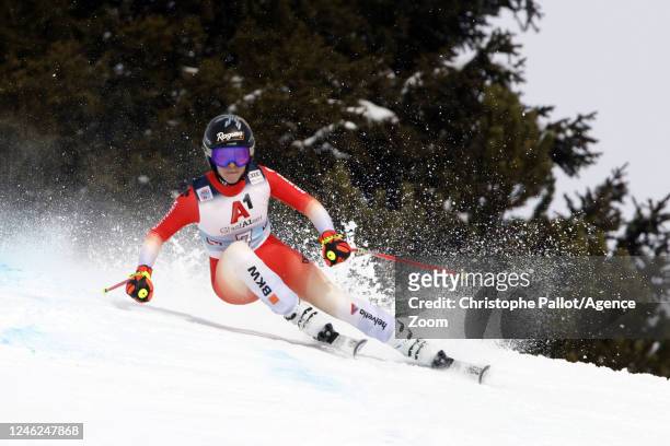 Lara Gut-behrami of Team Switzerland takes 1st place during the Audi FIS Alpine Ski World Cup Women's Super G on January 15, 2023 in St. Anton,...