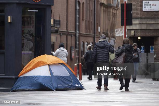 Homeless people sleeping rough on the streets in London, United Kingdom on January 15, 2023.