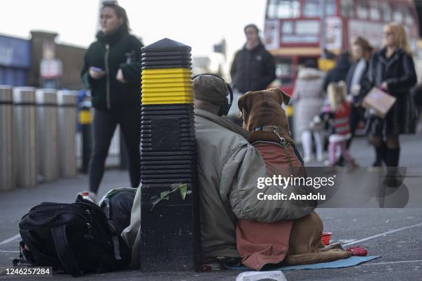 Homeless people sleeping rough on the streets in London, United Kingdom on January 15, 2023.