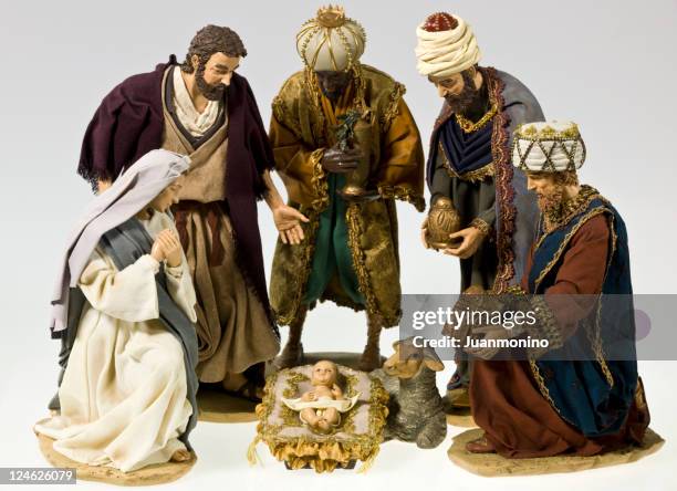 nativity scene - nativity scene white background stock pictures, royalty-free photos & images