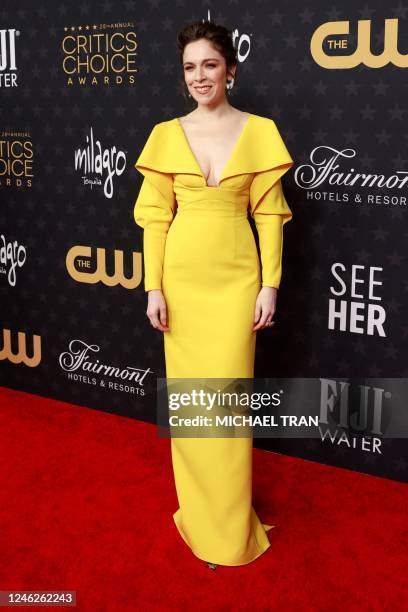 Actress Jen Tullock arrives for the 28th Annual Critics Choice Awards at the Fairmont Century Plaza Hotel in Los Angeles, California on January 15,...