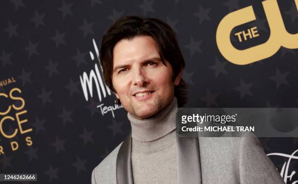 Actor Adam Scott arrives for the 28th Annual Critics Choice Awards at the Fairmont Century Plaza Hotel in Los Angeles, California on January 15, 2023.