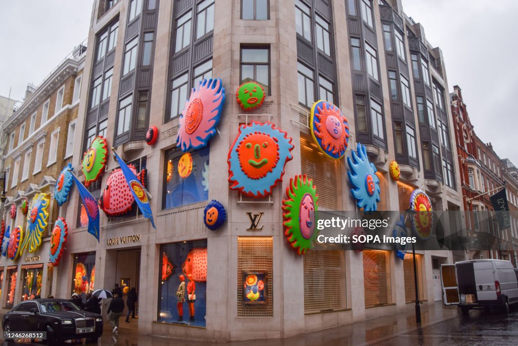 Artwork by Yayoi Kusama decorates Louis Vuittons flagship store on