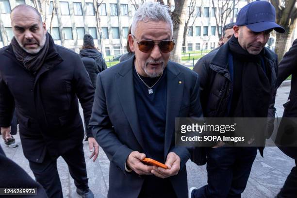 Roberto Baggio is seen at Armani show during the Milan Fashion Week Menswear Fall/Winter 2023/2024 in Milano.