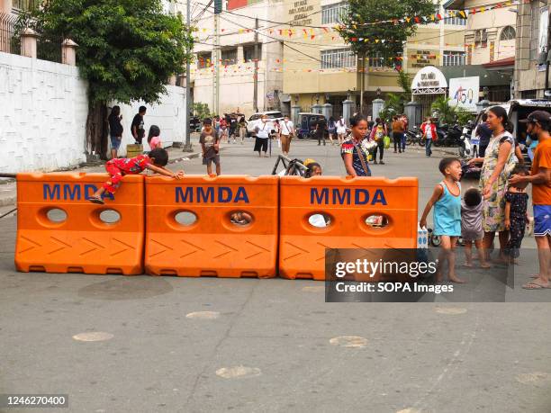 Some streets outside Tondo Church have been barricaded to avoid overcrowding of churchgoers during the feast of Señor Santo Niño in Tondo, Manila....