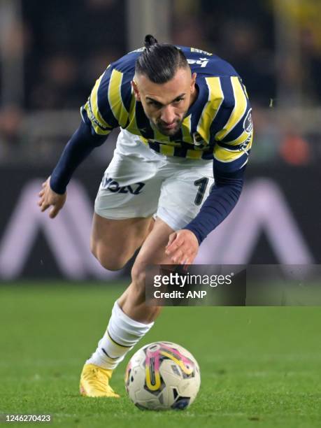 Serdar Dursun of Fenerbahce SK during the Turkish Super Lig match between Fenerbahce AS and Galatasaray AS at Ulker stadium on January 8, 2023 in...