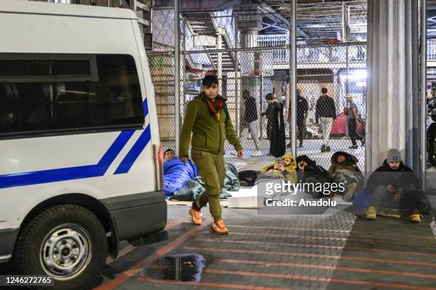Refugees take shelter from the cold at the Stalingrad Subway Station in Paris, France on January 11, 2023. Most refugees who flee from civil wars,...