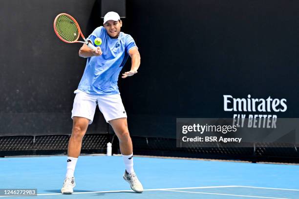 Pavel Kotov of Russia in his men's singles game against Tallon Griekspoor of the Netherlands during Day One of the Australian Open 2023 at Melbourne...