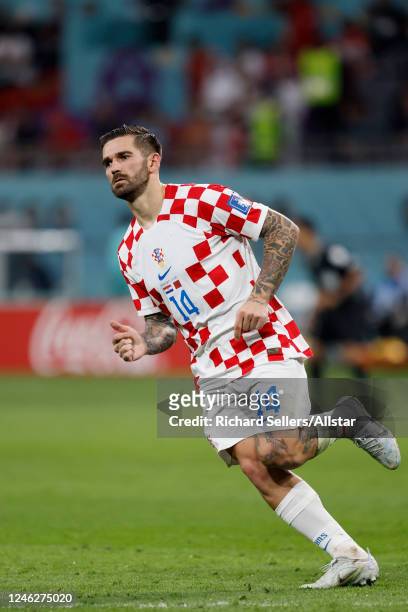 Marko Livaja of Croatia running during the FIFA World Cup Qatar 2022 3rd Place match between Croatia and Morocco at Khalifa International Stadium on...