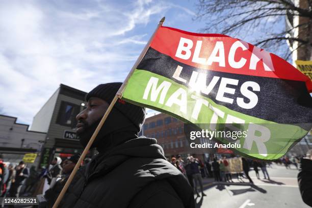 People attend the Martin Luther King Jr. Day parade in Washington, DC, United States on January 16, 2023.