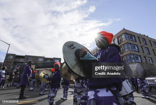 People attend the Martin Luther King Jr. Day parade in Washington, DC, United States on January 16, 2023.