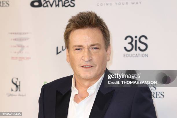 French actor Benoit Magimel poses during a photocall upon arrival to attend the 28th Lumieres Awards ceremony at the Forum des Images in Paris on...