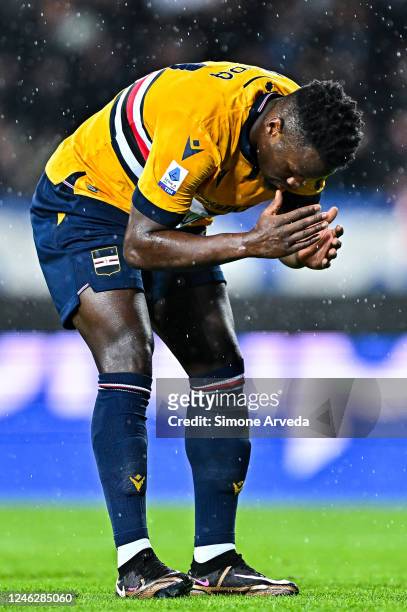 Ronaldo Vieira of Sampdoria reacts with disappointment during the Serie A match between Empoli FC and UC Sampdoria at Stadio Carlo Castellani on...