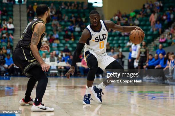 Rawle Alkins of the Salt Lake City Stars brings the ball up court against the Texas Legends on January 16, 2023 at Comerica Center in Frisco, Texas....