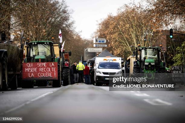 Farmers demonstrate in front of the Cite Administrative to protest against the application of a new European regulation on the Common Agricultural...