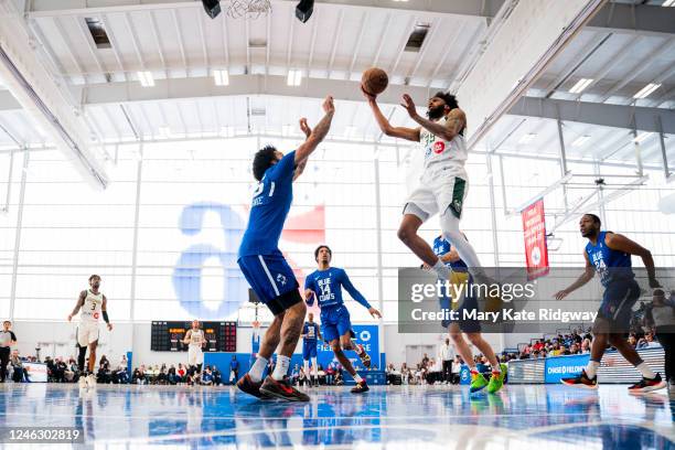 Paris Bass of the Wisconsin Herd shoots the ball against the Delaware Blue Coats on January 16, 2023 at Chase Fieldhouse in Wilmington, Delaware....