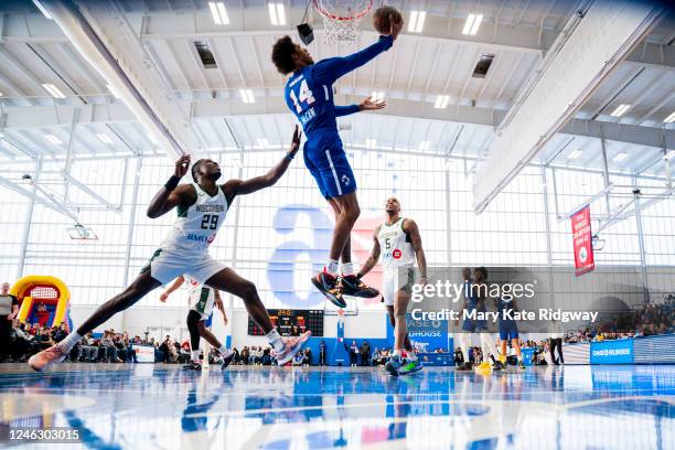 Patrick McCaw of the Delaware Blue Coats shoots the ball against the Wisconsin Herd on January 16, 2023 at Chase Fieldhouse in Wilmington, Delaware....