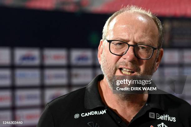 Belgium's head coach Michel van den Heuvel pictured after a game between Belgium's Red Lions and Germany, in the first round of the 2023 Men's FIH...