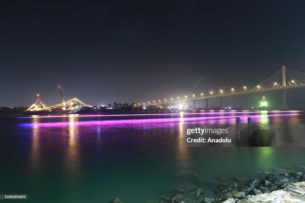 Basra Rivers A view from the Shatt al-Arab river waterfront as fans tour around by ...