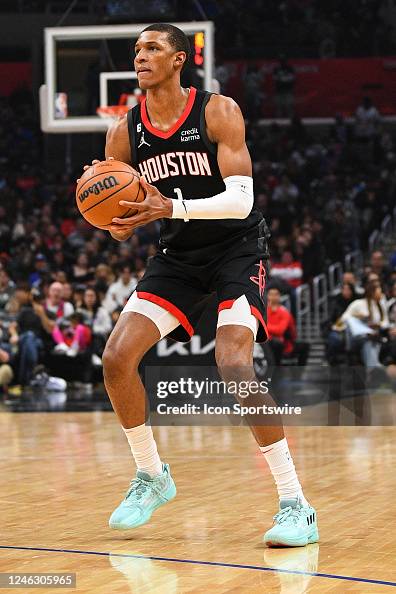 Houston Rockets Forward Jabari Smith Jr. shoots a shot during a NBA ...