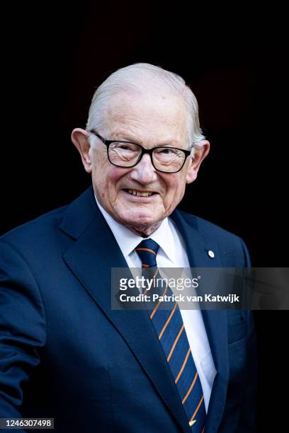 Pieter van Vollenhoven arrives at the Royal Palace for the first new year reception on January 17, 2023 in Amsterdam, Netherlands.